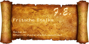 Fritsche Etelka névjegykártya